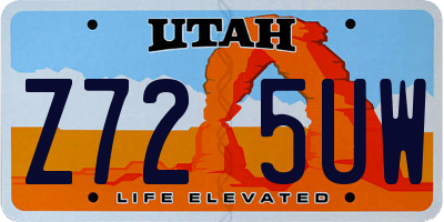 UT license plate Z725UW