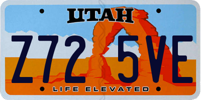 UT license plate Z725VE