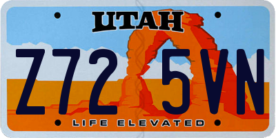 UT license plate Z725VN