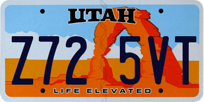 UT license plate Z725VT