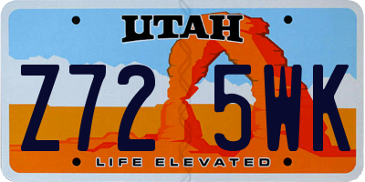 UT license plate Z725WK