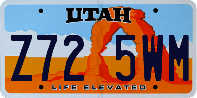 UT license plate Z725WM