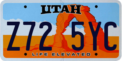 UT license plate Z725YC