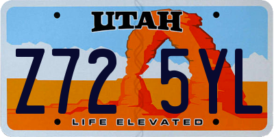 UT license plate Z725YL