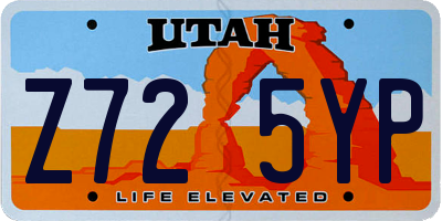 UT license plate Z725YP