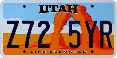 UT license plate Z725YR