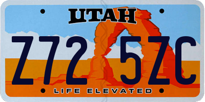UT license plate Z725ZC
