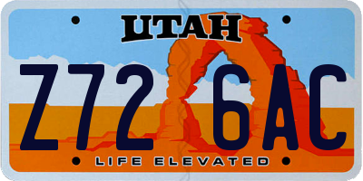 UT license plate Z726AC