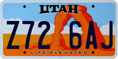 UT license plate Z726AJ