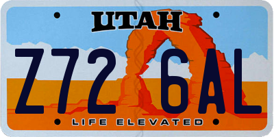 UT license plate Z726AL