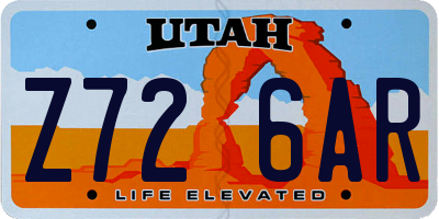 UT license plate Z726AR