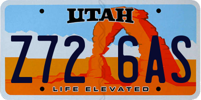 UT license plate Z726AS