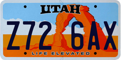 UT license plate Z726AX