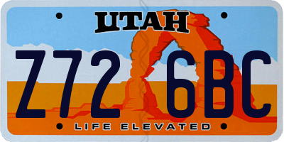 UT license plate Z726BC