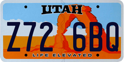 UT license plate Z726BQ