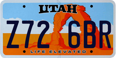 UT license plate Z726BR