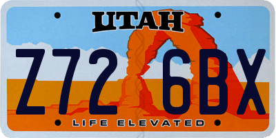 UT license plate Z726BX
