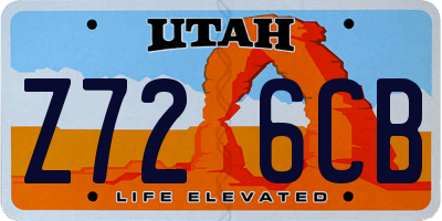 UT license plate Z726CB