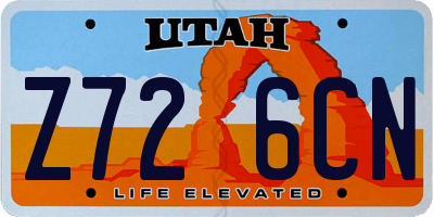 UT license plate Z726CN