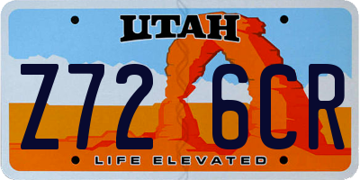 UT license plate Z726CR