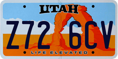 UT license plate Z726CV