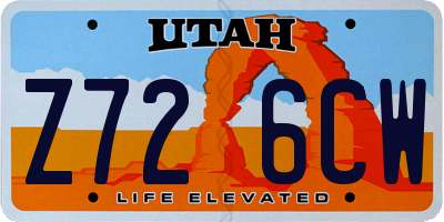 UT license plate Z726CW