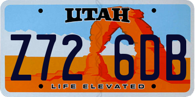 UT license plate Z726DB