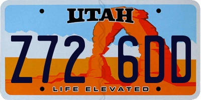 UT license plate Z726DD