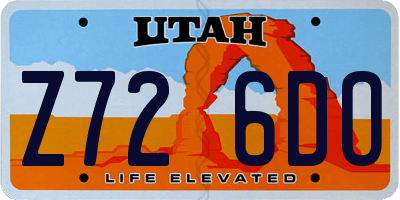 UT license plate Z726DO