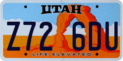 UT license plate Z726DU