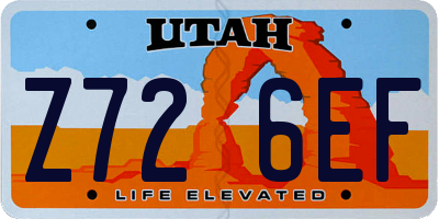 UT license plate Z726EF