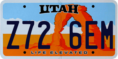 UT license plate Z726EM