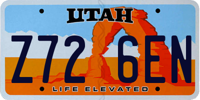 UT license plate Z726EN