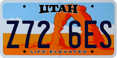 UT license plate Z726ES
