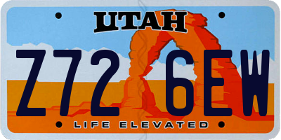 UT license plate Z726EW