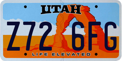 UT license plate Z726FG