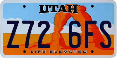 UT license plate Z726FS