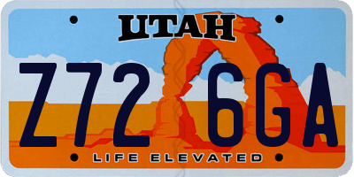 UT license plate Z726GA