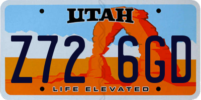 UT license plate Z726GD