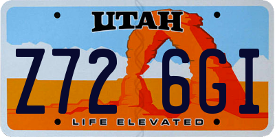 UT license plate Z726GI