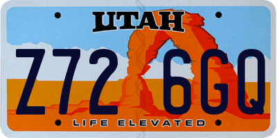 UT license plate Z726GQ