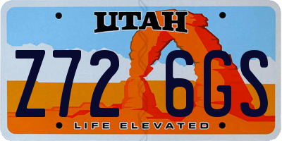 UT license plate Z726GS