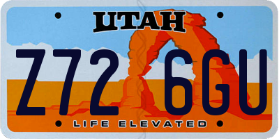 UT license plate Z726GU