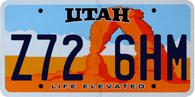 UT license plate Z726HM