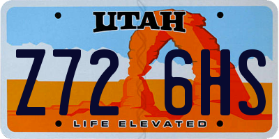 UT license plate Z726HS