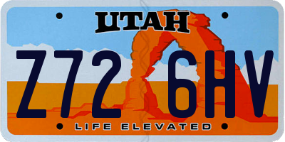 UT license plate Z726HV