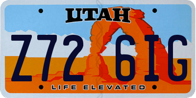 UT license plate Z726IG