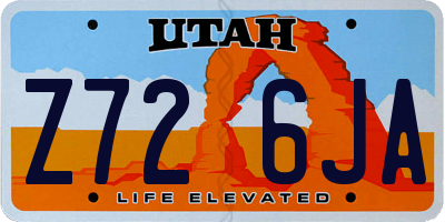 UT license plate Z726JA