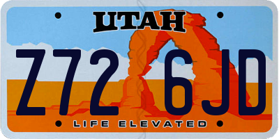 UT license plate Z726JD