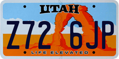 UT license plate Z726JP